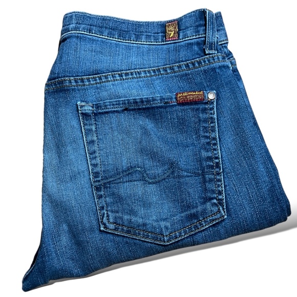 7 For All Mankind Denim - 7 FOR ALL MANKIND Standard Straight Leg Medium Wash Jeans MADE IN USA US Sz 32